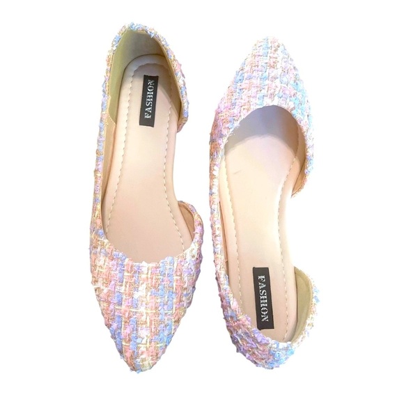 Women's Multicolor Tweed Flats - Picture 2 of 5